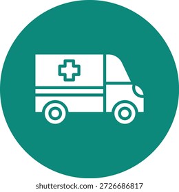 Ilustración de diseño de icono de Vector de ambulancia