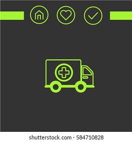 Ambulance  vector icon. design. simple icon for the web
 