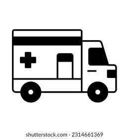 Icono del vector de ambulancia fácilmente modificar


