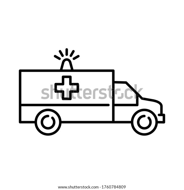 Ambulance vector icon. Emergency, medical\
transportation. 