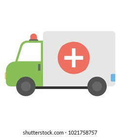 
Ambulance vector icon in flat design 
