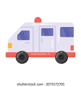 Ambulance vector icon in flat design 