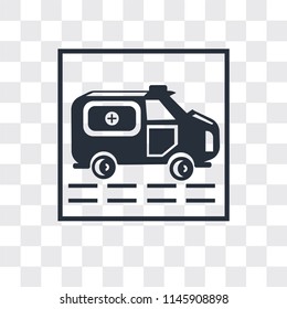 Ambulance vector icon isolated on transparent background, Ambulance logo concept