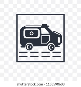 Ambulance vector icon isolated on transparent background, Ambulance logo concept