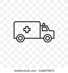 Ambulance vector icon isolated on transparent background, Ambulance logo concept