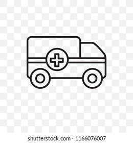 Ambulance vector icon isolated on transparent background, Ambulance logo concept