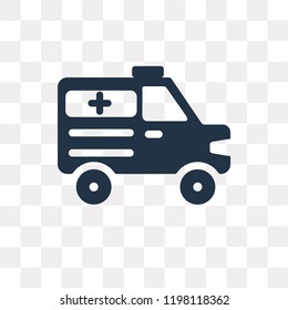 Ambulance vector icon isolated on transparent background, Ambulance transparency concept can be used web and mobile