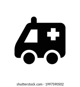 Ambulance vector icon, isolated on white background