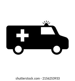 Icono vectorial de ambulancia aislado en fondo blanco