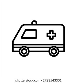 Signo de línea de icono de Vector de ambulancia