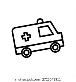 Signo de línea de icono de Vector de ambulancia