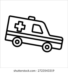 Signo de línea de icono de Vector de ambulancia