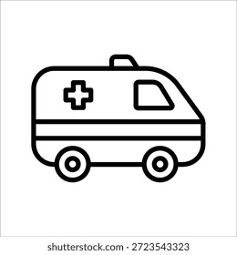 Signo de línea de icono de Vector de ambulancia