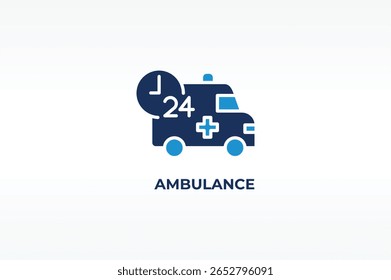 AMBULANCE vector, icon or logo sign isolated symbol illustration
