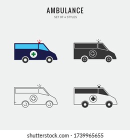 ambulance vector icon medical emergency vehicle