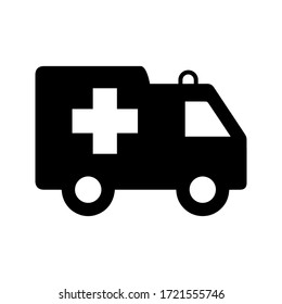 Ambulance vector icon,  minimalist vector illustration symbol