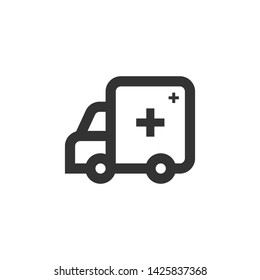 Ambulance vector icon, monocolor symbol