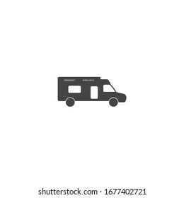 Ambulance vector icon on white isolated background. 