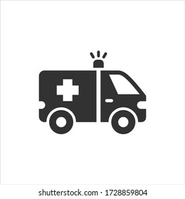 Icono de vector de ambulancia en fondo blanco