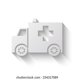 ambulance vector icon - paper illustration