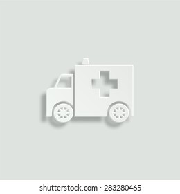 ambulance vector icon - paper illustration