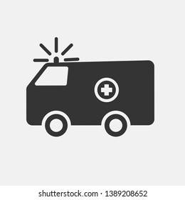 Ambulance vector icon solid grey