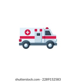 Krankenwagen, Vektorsymbol. Transport und Fahrzeug Symbol flach Stil. perfekte Verwendung für Ikone, Logo, Illustration, Website und mehr. Symboldesign-Farbstil