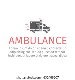 Ambulance Vector icon for web graphic.