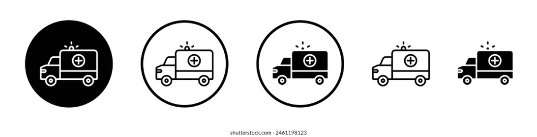 Ambulance Vector Icons. Emergency Hospital Transport Symbol.