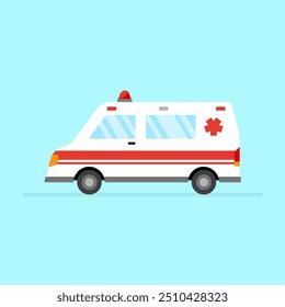 Ambulance Vector Illustration. Hospital Transportation Illustration. 