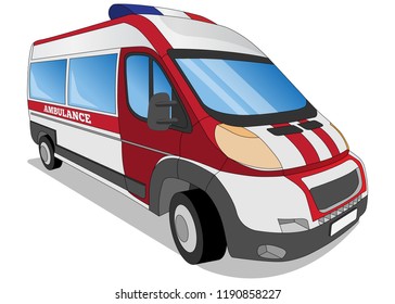 Ambulance. Vector illustration. Isolated on white background.