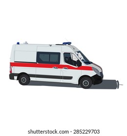 Ambulance vector illustration of isolated on a white background