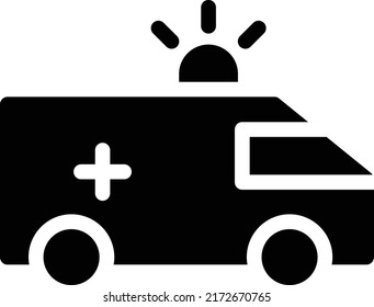 Ambulance Vector illustration on a transparent background.Premium quality symbols.Glyphs vector icon for concept and graphic design.