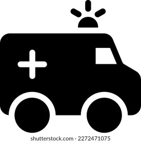 ambulance Vector illustration on a transparent background. Premium quality symmbols. Glyphs vector icons for concept and graphic design. 
