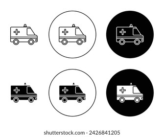 Conjunto de ilustración vectorial de ambulancia. Inicio de sesión Adecuado para Aplicaciones y Sitios Web Estilo de diseño de UI.