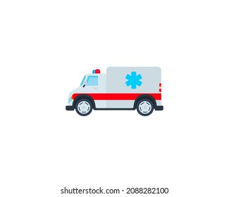 Icono aislado del vector de ambulancia. Ilustración de Emoji. Emoticono vectorial de ambulancia