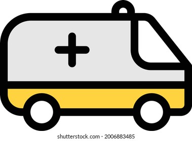 icono de color de línea vector de ambulancia