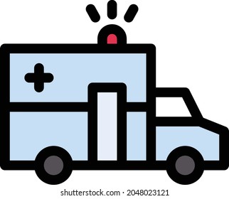 icono de color de línea vector de ambulancia