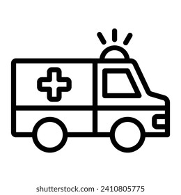 Ambulance Vector Line Icon Design