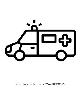 Ambulance Vector Line Icon Design