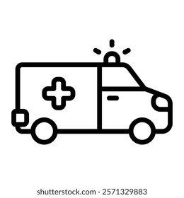 Ambulance Vector Line Icon Design