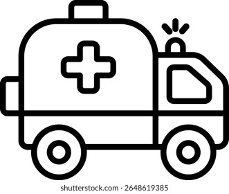 Ambulance Vector Line Icon Design
