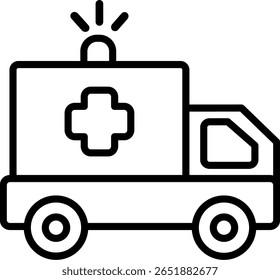 Ambulance Vector Line Icon Design