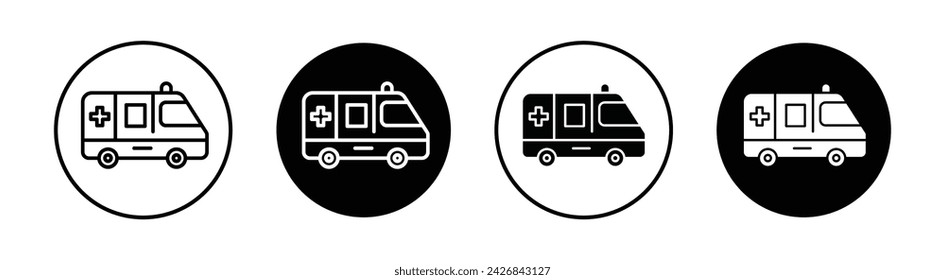 Ambulance vector line icon illustration.