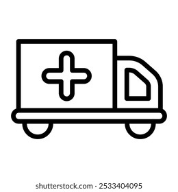 Diseño de iconos de línea de Vector de ambulancia
