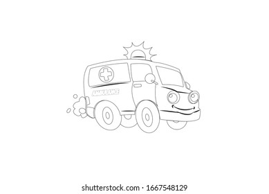 Ilustración de esquema de transporte de objetos vectores de ambulancia