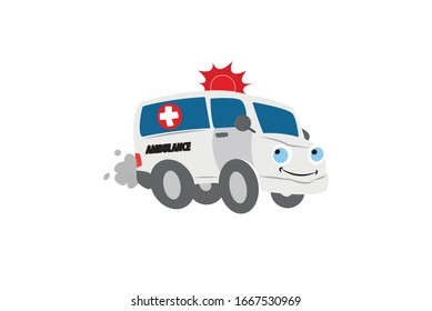Ilustración de transporte de objetos vectores de ambulancia 