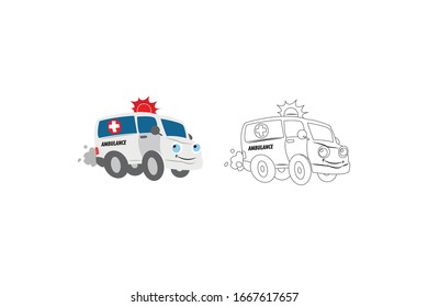 Paquete Ilustración de transporte de objetos vectores de ambulancia