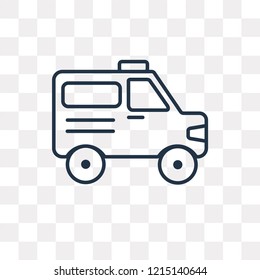 Ambulance vector outline icon isolated on transparent background, high quality linear Ambulance transparency concept can be used web and mobile