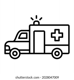Ambulanz-Vektorsymbol einzeln auf weißem Hintergrund
